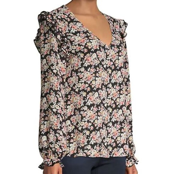 SUPPLY & DEMAND Peggy Dark Floral Print Blouse from Saks NWT - Picture 2 of 8